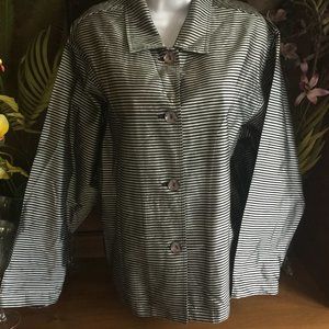 Giancarlo Ferrari silk striped buttonup blouse M